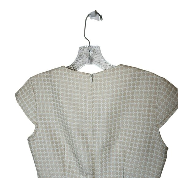 Maldita Women’s Beige Textured Cap Sleeve Pleated Dress Size S 100% Polyester - Picture 7 of 7